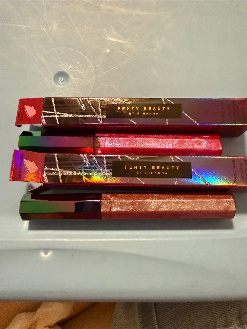 Fenty Beauty Cosmic Lip Gloss Duo - Shimmering Pink & Rose Gold